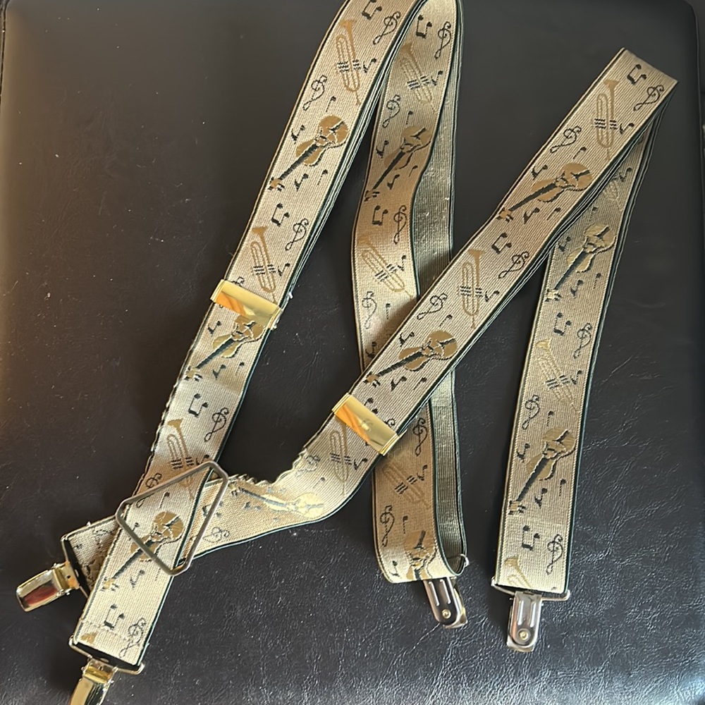 Musical Jazz style Solid Brass Hardware Vintage Suspenders